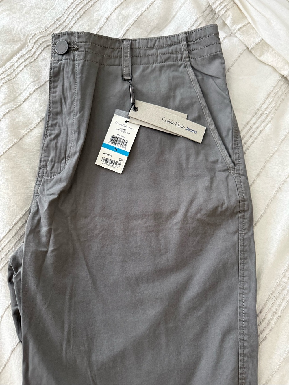 NWT Calvin Klein Gray Slim Straight Chino Pants